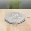 Bateria GP CR 2025 litowa 3V guzikowa srebrna, widok z wymiarami