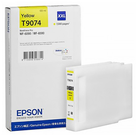 Tusz EPSON T9074 XXL Yellow 69ml Tusz EPSON T9074 XXL Yellow 69ml do drukarek WorkForce Pro.