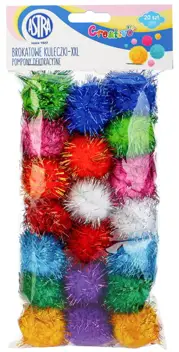 Pompony MIX Brokat 20szt roz.40mmASTRA