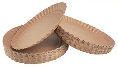 Talerz papierowy kraft 22cm z falowanymi brzegami, opakowanie 100 sztuk