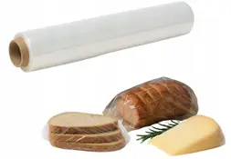 Folia PE do pakowania 45cm x 200m transparentna na tubie papierowej, rozciągliwa.
