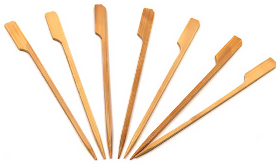 Patyki bambusowe GOLF 15cm do przekąsek, zestaw 100 sztuk, naturalne drewno.