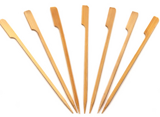 Patyki bambusowe GOLF 20cm 100 szt Patyki bambusowe GOLF 18cm, zestaw 100 sztuk, drewniane patyczki do przekąsek w naturalnym kolorze