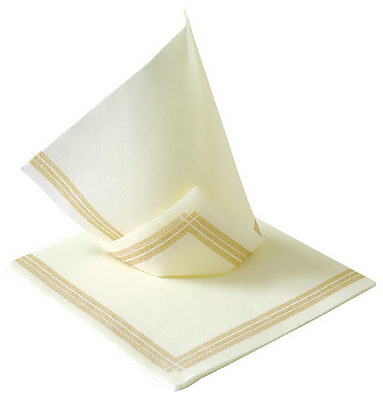Serwetka restauracyjna TENDANCE 38x38 cm kremowa z paskami, opakowanie 50 sztuk.