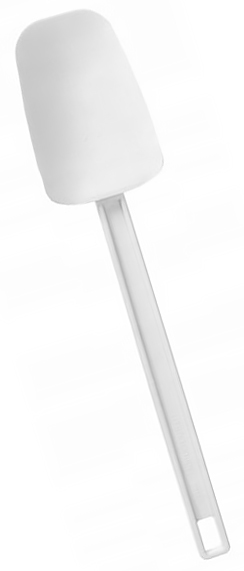 Uchwyt wykonany z tworzywa ABS, łopatka wykonana z syntetycznej gumy, nadaje się do gorących potraw, można myć w zmywarkach.