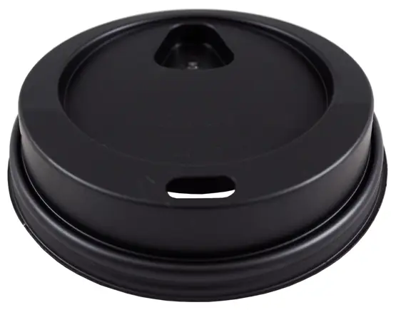 Pokrywka plast do kub.180 ml 73mm 100szt CZARNA