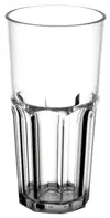 Szklanka retro z poliwęglanu przezroczysta 220ml z pionowymi żebrami na dnie