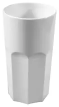 Szklanka RETRO z poliwęglanu biała 330ml, kształt sześciokątny, wysokość 13cm