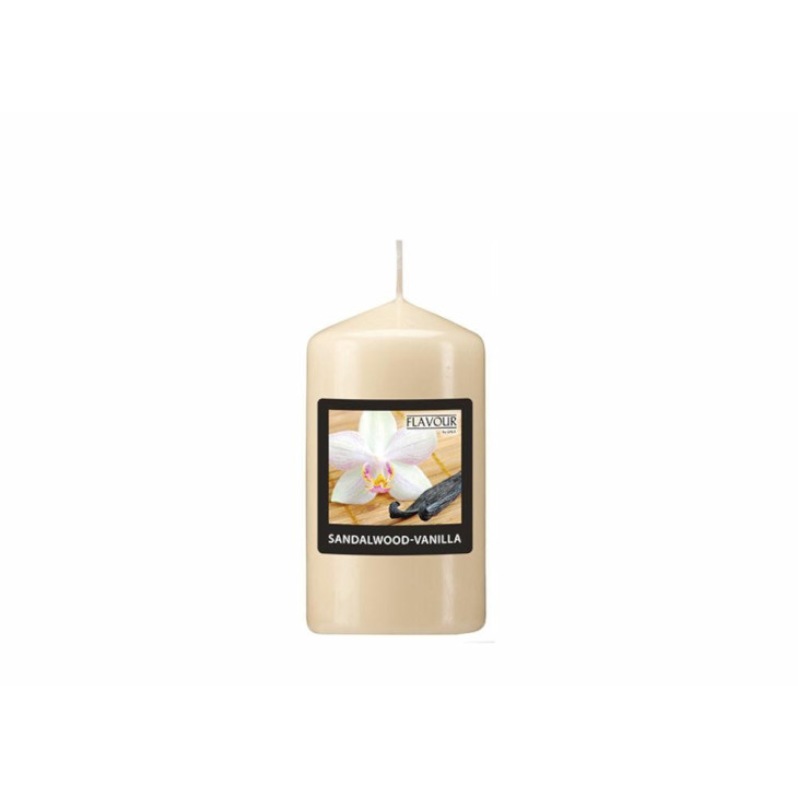 Świeca pieńkowa zapachowa kremowa Sandalwood-Vanilla 11cm, 1 sztuka
