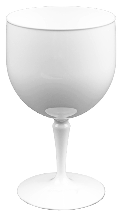 Kielich biały z poliwęglanu 670ml na nóżce, średnica 10,3cm, wysokość 19cm.