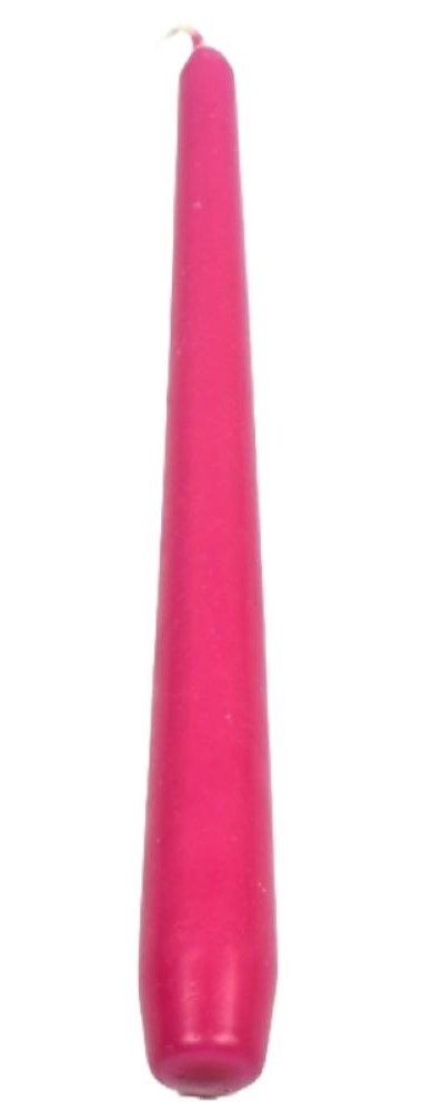 Świeca stożkowa fuksja 25cm, 1 sztuka, średnica 2,2cm.