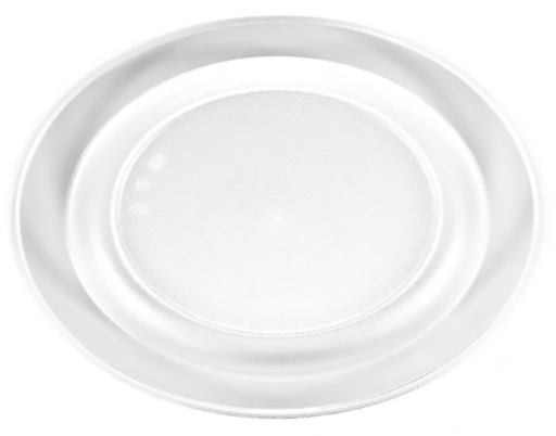 Talerz duży z poliwęglanu transparent 27 cm, widok z góry.