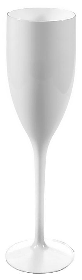 Kieliszek do szampana z poliwęglanu białego 150ml, elegancka forma z wysoką nóżką.