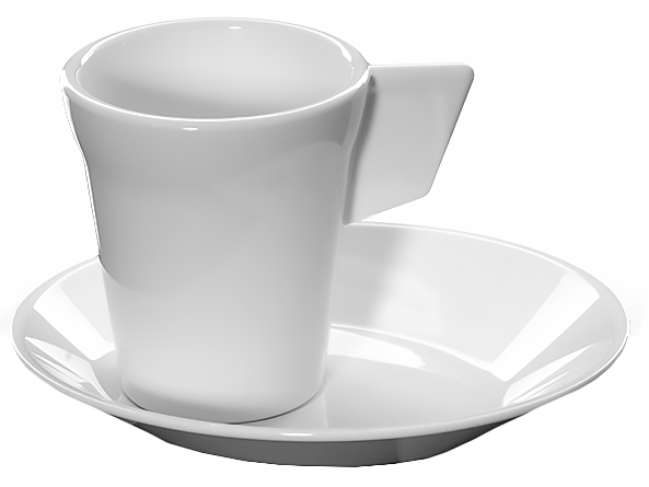 Filiżanka espresso biała 90ml z spodkiem, polimerowa o wymiarach 5,7cm średnicy i 6,6cm wysokości