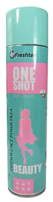 Silnie skoncentrowany odświeżacz powietrza w aerozolu. Określenie "One Shot" oznacza, iż wystarczy jedno przyciśnięcie "spustu", aby świeży zapach rozszedł się po całym pomieszczeniu. Jedno około 1 sekundowe naciśnięcie wentyla wystarcza aby odświeżyć ...