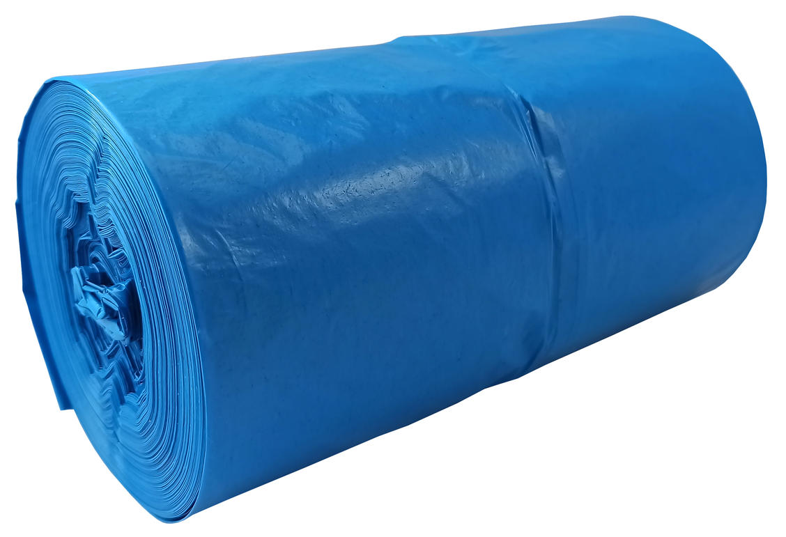 Worki na śmieci LD 60l niebieskie na rolce 20 sztuk z folii LDPE grubość 21 mikronów