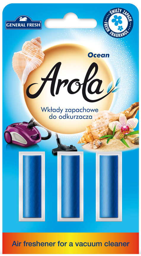 Wkłady zapachowe AROLA Ocean do odkurzacza General Fresh, trzy sztuki w opakowaniu