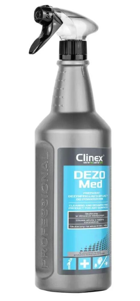CLINEX DezoMed dezynfekująco-myjący 1L w butelce ze sprayem.