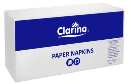Serwetki białe Clarina papierowe 33x33 cm 300 szt opakowanie zbiorcze