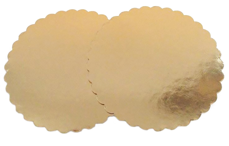 Podkładka ZŁOTA fi 26cm KARBOWA 1szt 2000g Podkładka złota karbowana fi 26cm okrągła do tortów, 1 sztuka