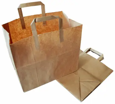 Torba pap. klockowa ucho/P 26/16/26 1szt płaskie ucho szara