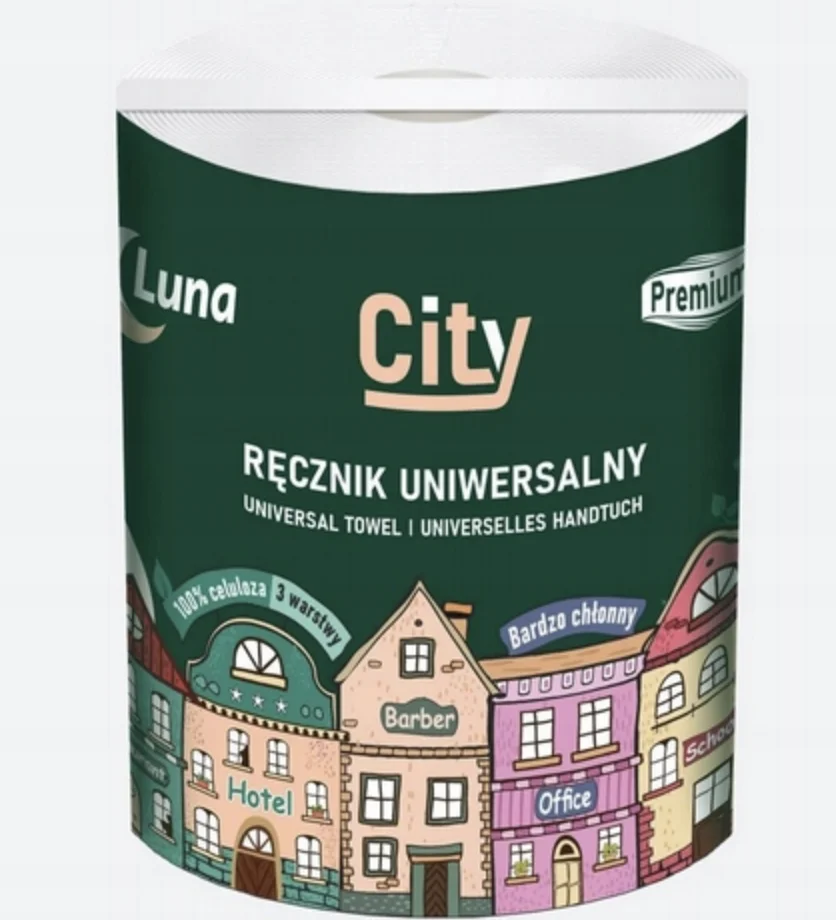 Ręcznik celuloza Luna City 3-warstwowy universal maxi 350 listków biały