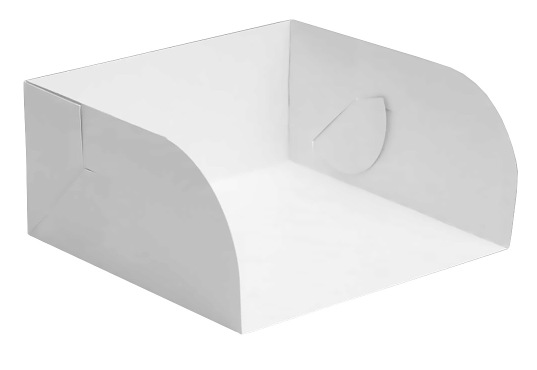 Tacka papierowa półkarton biała 25x18x7cm do piekarni i cukierni, opakowanie 100 sztuk