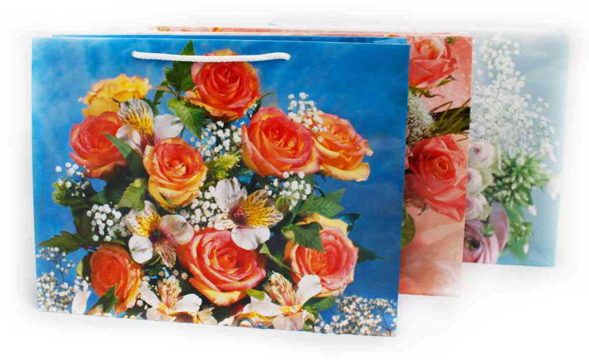 Torba ozdobna T-6 Polmak Torba ozdobna T-6 Polmak z kwiatowym wzorem, sznureczkowymi uchwytami, wymiary 30x23 cm.