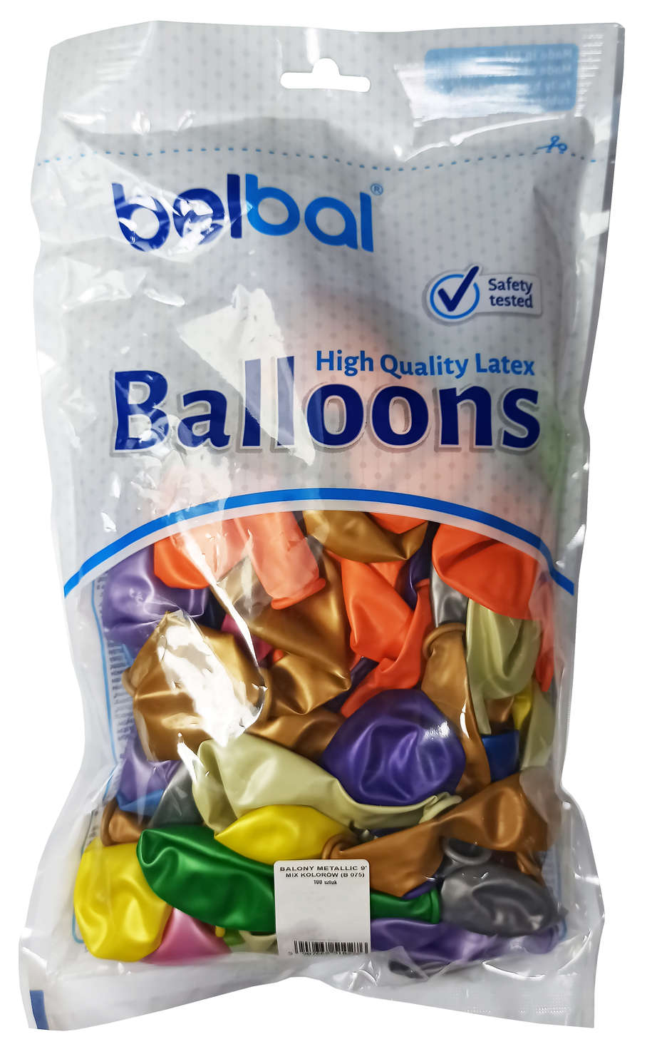 Balony Metallic 9 cali 100 szt mix kolorów lateksowe w opakowaniu