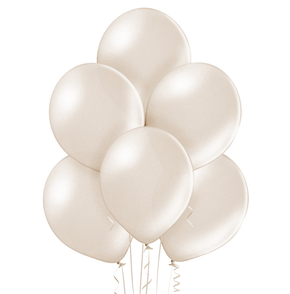 Balony Metallic 9 cali białe 100 sztuk lateksowe z efektem perłowym