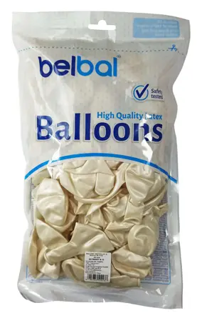 Balony Metallic 9 cali białe 100 sztuk opakowanie lateksowe