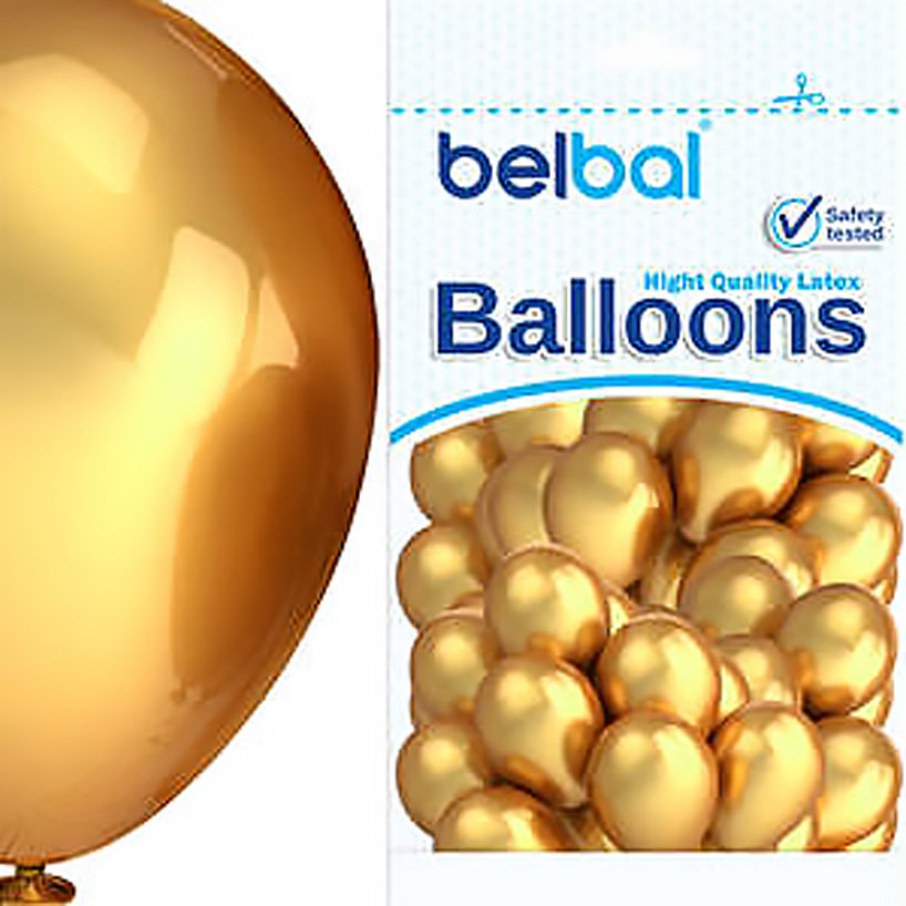 Balony Metallic 9 cali 100 szt złote lateksowe błyszczące