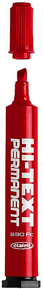 Pisak Marker Hi-Text 830PC gruby ścięty czerwony z końcówką 5mm