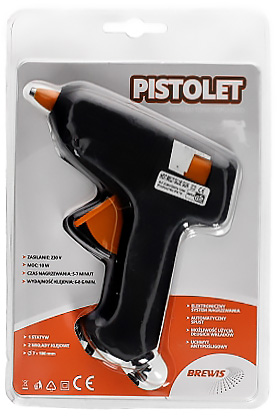 Pistolet do kleju na gorąco PK-10 10W czarno-pomarańczowy w opakowaniu blister