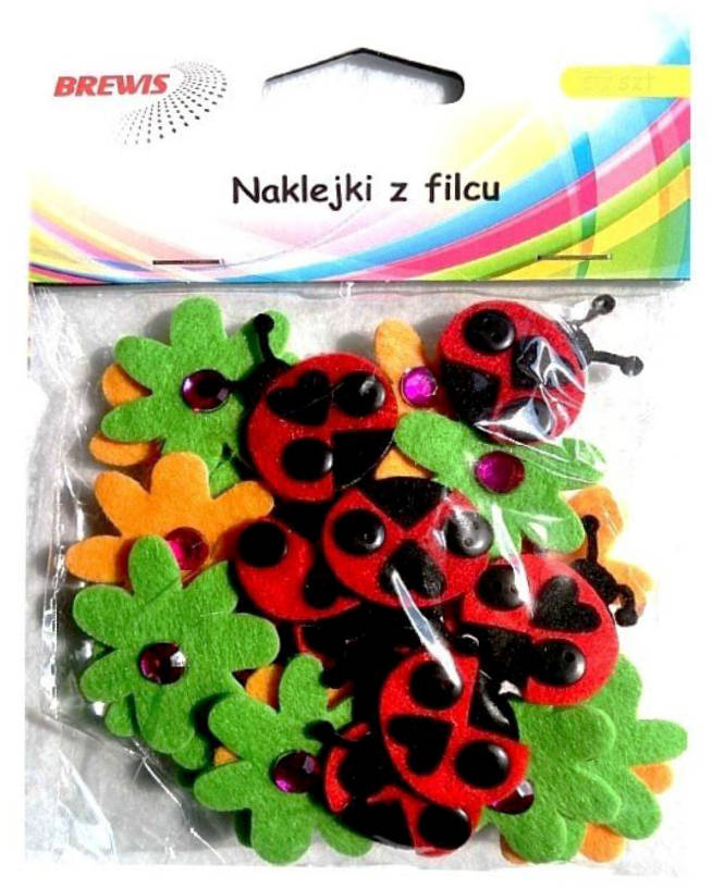 Naklejki z Filcu BIEDRONKI/KWIATKI 28sztFVC03 Naklejki biedronki/kwiatki z filcu na samoprzylepnej taśmie umożliwiającej łatwe i wygodne odklejanie. Opakowanie zawiera: 28szt.