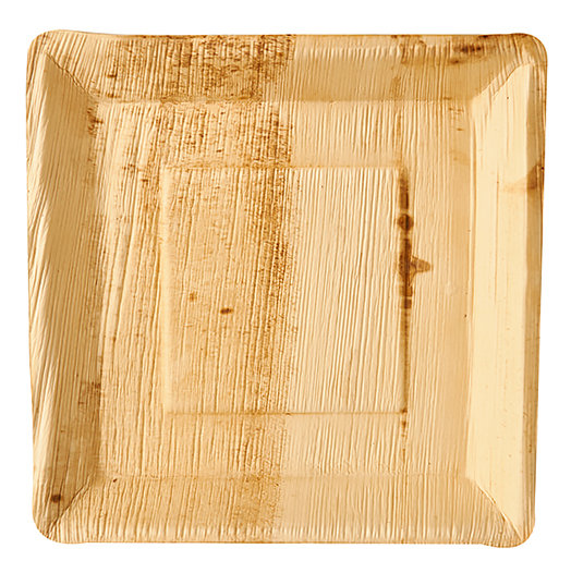 Talerz kwadratowy z liścia palmowego 25,5x25,5 cm, opakowanie 25 szt., naturalny kolor