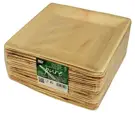Talerz kwadratowy z liścia palmowego 25,5x25,5 cm, opakowanie 25 szt., naturalny kolor