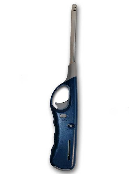 Zapalarka gazowa KOST ZG-01 w kolorze niebieskim z długim metalowym trzpieniem.