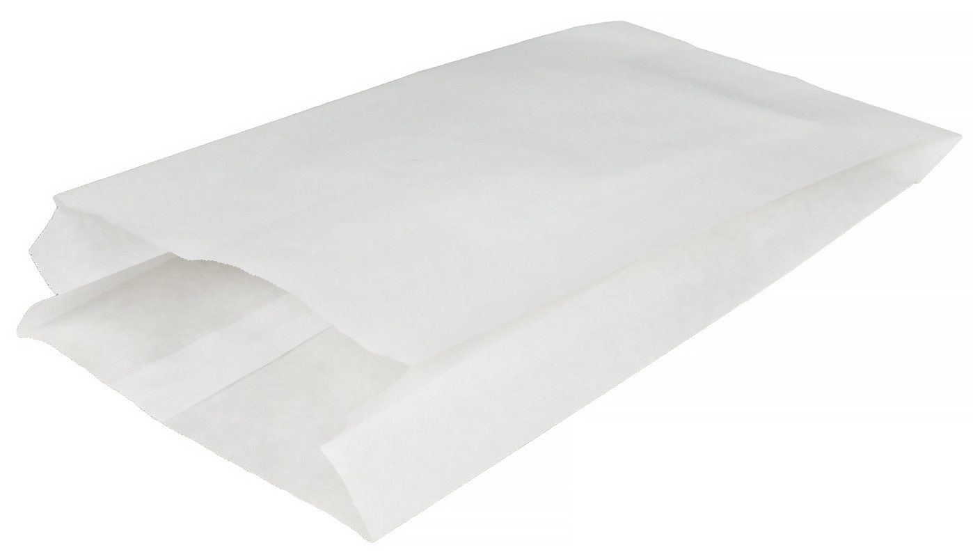 Torba papierowa fałdowa biała 23x15x6 cm