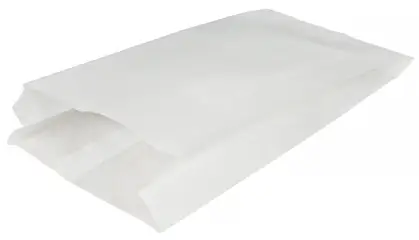 Torba papierowa fałdowa biała 23x15x6 cm