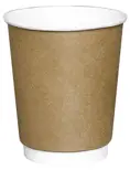 Kubek papierowy 250ml kraft z białą wewnętrzną powłoką, dwuwarstwowy, opakowanie 25 sztuk
