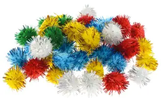 Pompony MIX Metalizowane 40szt rozm.20mmPOM21