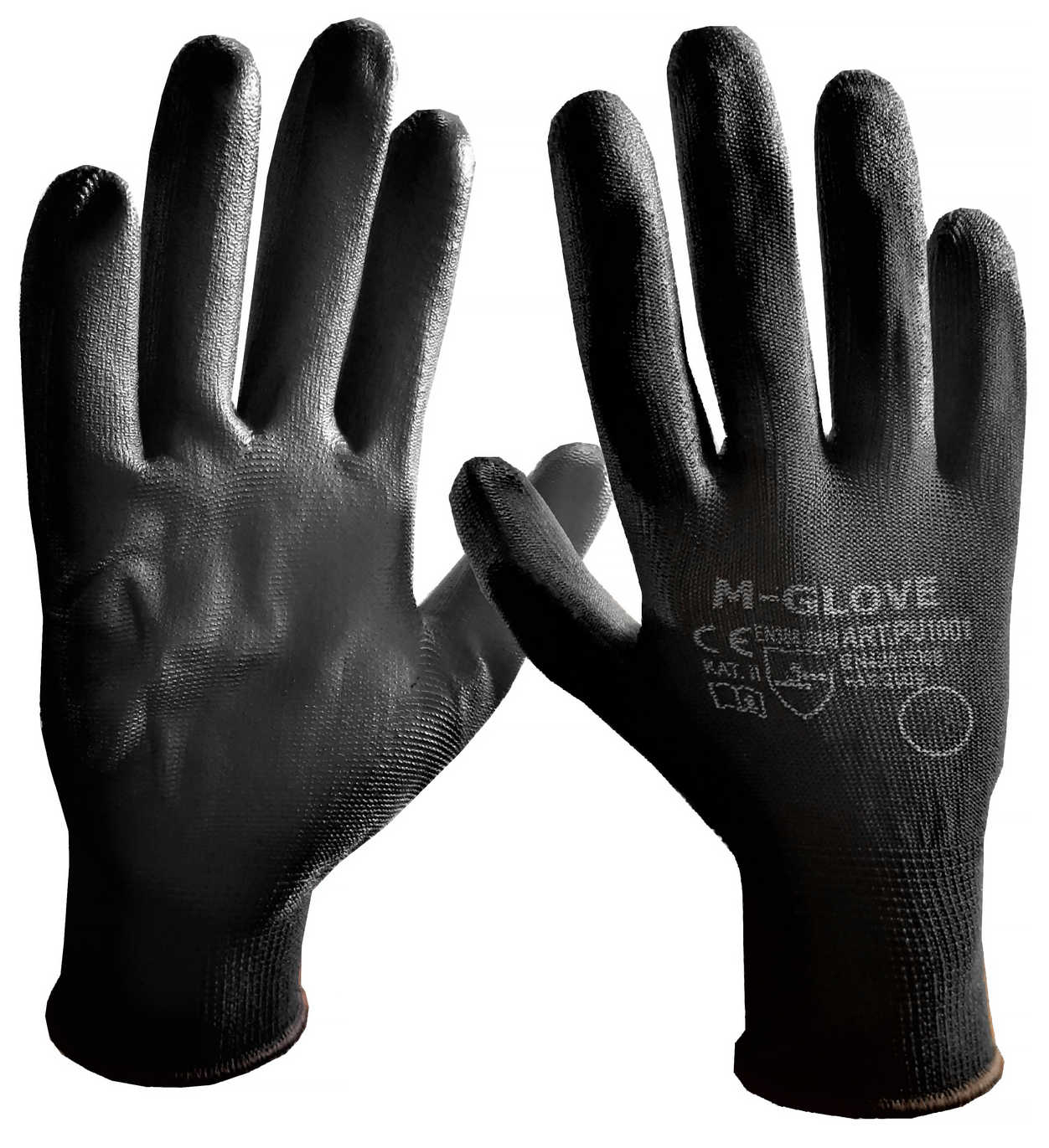 Rękawice ochronne CZARNO-CZARNE 1 para 9/L z dzianiny poliestrowej powlekane poliuretanem Rękawice ochronne wykonane z dzianiny poliestrowej, powlekane miękkim, odpornym na ścieranie lateksem w kolorze czarnym. Struktura gumy zapewnia wyśmienitą zręczność i bardzo dobrą przyczepność.
Rozmiar: L/9