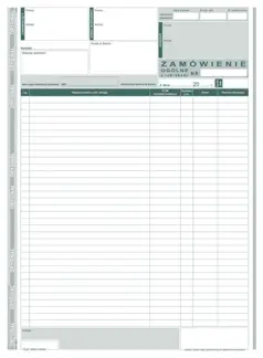 DR Zamówienie Ogólne A4Typ 332-1 Druki akcydensowe przeznaczone do wypełniania, wykorzystywane w czynnościach urzędowych, handlowych. Niezbędne w funkcjonowaniu firm, urzędów i innych jednostek zgodnie z obowiązującymi normami prawnymi.