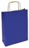 Torba papierowa klockowa granatowa 30x17x42 cm ze skrętnymi uchwytami papierowymi.