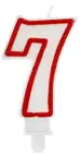 Świeczka Cyferka z czerwon. kontur. 1sztCzerwony Kontur