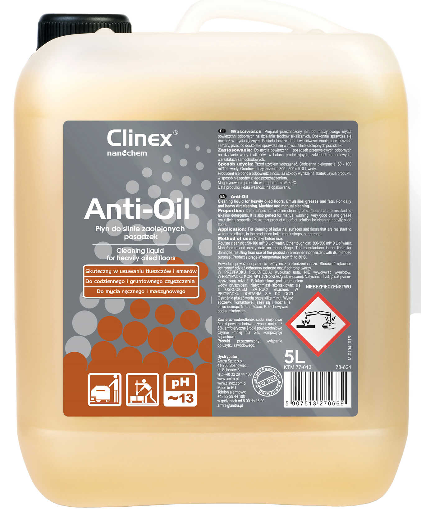 Nisko pieniący, silnie skoncentrowany preparat, posiadający doskonałe właściwości emulgujące tłuszcze i smary. Preparat wnika pod zabrudzenia, szybko i efektywnie rozpuszczając je. Nie zawiera agresywnych detergentów, przez co jest bezpieczny dla czysz...