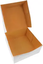 Jednoczęściowe pudełko cukiernicze do pakowania ciast. Wykonane z gładkiego kartonu białego na zewnątrz, a brązowego (kraftowego) wewnątrz pudełka.

     *Wymiary: 22x22x11 cm
     *Bez okna
     *Opakowanie zapewnia bezpieczny transport wypieków
...
