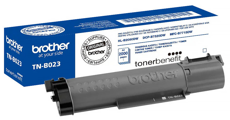 Toner BROTHER TN-B023HLB2080/DCPB7520/MFCB7715 Toner Brother TN-B023 czarny do drukarek laserowych, pudełko i kaseta tonerownicza.