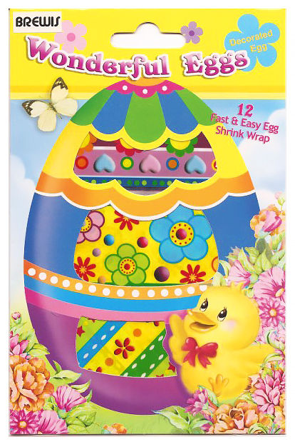 Koszulki na jajka ESF-12 Wonderful Eggs w kolorowych wzorach, opakowanie 12 sztuk